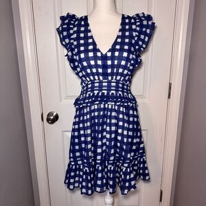 Cleobella Blue and White Gingham Dress